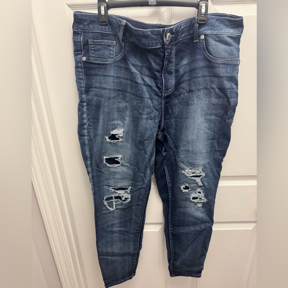 Distressed Blue Jeans